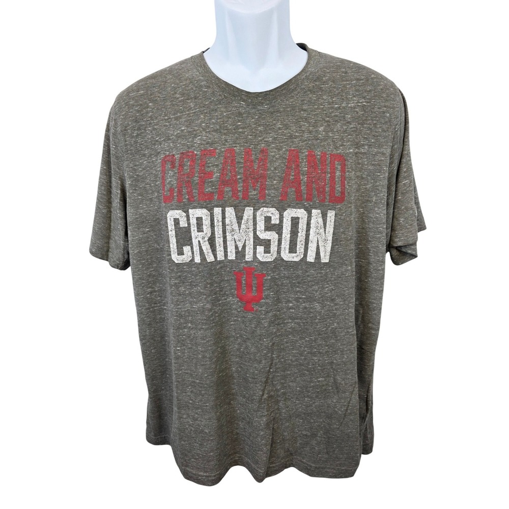 Champion IU Indiana Hoosiers Cream and Crimson Graphic T Shirt Mens XL /A280
